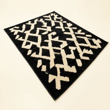 Goa Geometric Tufted Wool Black/Beige Area Rug (synthetic illustration; no displayed measurements)