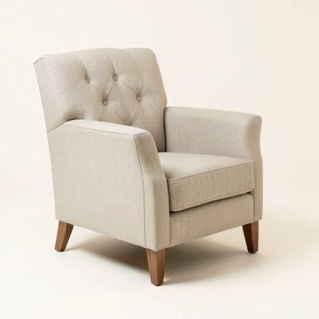 Parmelee 33 '' Wide Tufted Linen Club Chair (synthetic illustration; no displayed measurements)