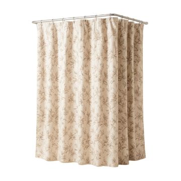 Maxman Fabric Weave Textured Floral Shower Curtain Set