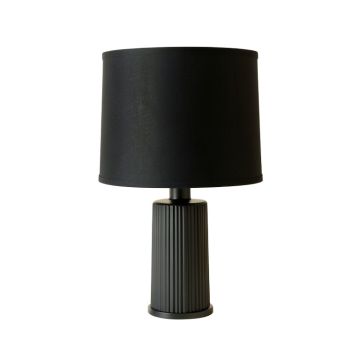 Dawn Bluff Table Lamp With A Plain Fabric Shade - Black