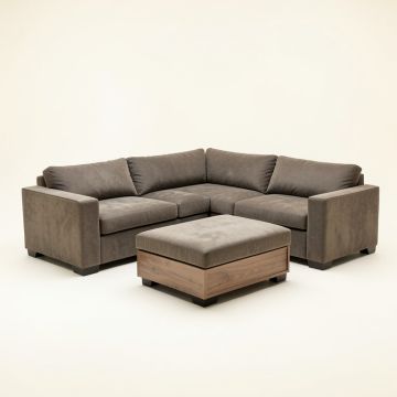 Agenor 142 '' Wide Microfiber/Microsuede Left Hand Facing Modular Sectional With Ottoman (synthetic illustration; no displayed measurements)