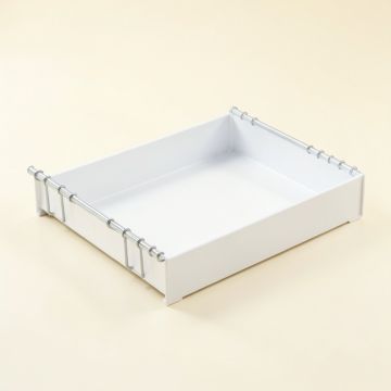 Alder Crossing Empty Under-Desk Cable Tray - White (synthetic illustration; no displayed measurements)
