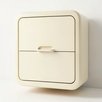 Dune Crest Wall-Mounted Laundry Cabinet - Cream (synthetic illustration; no displayed measurements)