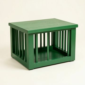 Linden Field Empty Furniture-Style Pet Crate - Green (synthetic illustration; no displayed measurements)
