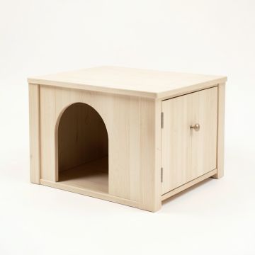 Hazel Bluff Empty Furniture-Style Litter Enclosure - Beige (synthetic illustration; no displayed measurements)