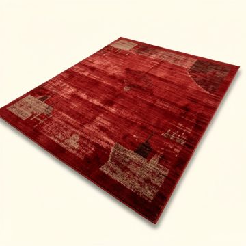 Abstract Power Loom Wool/Polyester Red Area Rug (synthetic illustration; no displayed measurements)