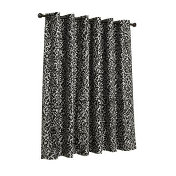 Isham Distressed Damask Blackout Thermal Grommet Single Curtain Panel