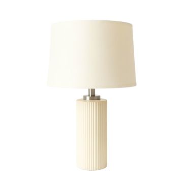 Slate Bridge Table Lamp With A Plain Fabric Shade - Cream