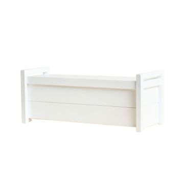 Hazel Crossing Narrow Outdoor Storage Bench - White