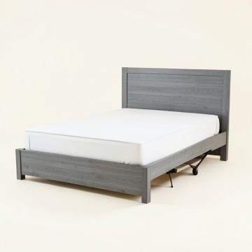 Twin Size Wood Platform Bed With Adjustable Trundle And Headboard/Strong Wood Slat Support (synthetic illustration; no displayed measurements)