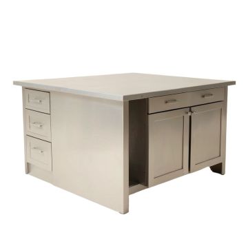 Kingswood Kitchen Island Set With Stainless Steel