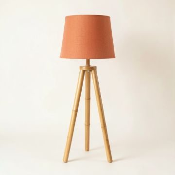 Moss Canyon Floor Lamp With A Plain Fabric Shade - Terracotta (synthetic illustration; no displayed measurements)
