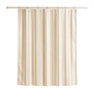 Slate Crest Shower Curtain Hanging Flat From A Plain Rod - Ivory