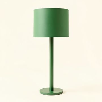 Wren Arc Floor Lamp With A Plain Fabric Shade - Green (synthetic illustration; no displayed measurements)