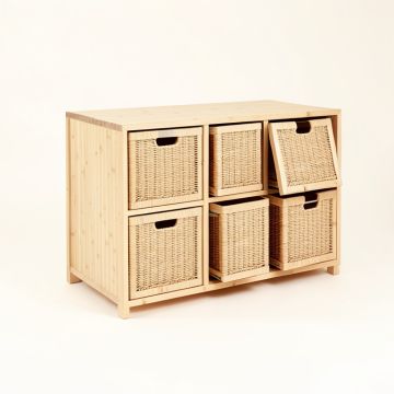 Pine Crossing Freestanding Pull-Out Hamper Cabinet - Beige (synthetic illustration; no displayed measurements)
