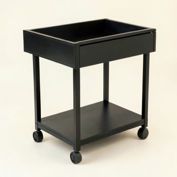 Stone Brook Empty Rolling Workshop Cart - Black (synthetic illustration; no displayed measurements)