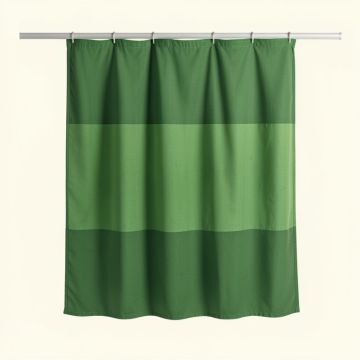 Moss Bend Shower Curtain Hanging Flat From A Plain Rod - Green (synthetic illustration; no displayed measurements)