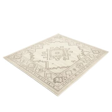 Bohemian Distressed Geometric Cream Area Rug