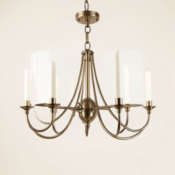 Ashbourne 6 - Light Candle Style Drum Chandelier (synthetic illustration; no displayed measurements)