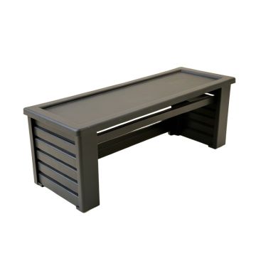 Shore Arc Narrow Outdoor Storage Bench - Black