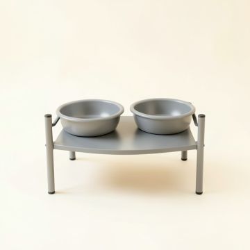 Shore Dale Pet Feeding Stand With Two Plain Empty Bowls - Gray (synthetic illustration; no displayed measurements)