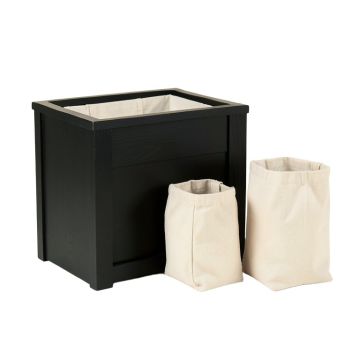 Heath Dale Laundry Sorting Station With Plain Removable Bags - Black