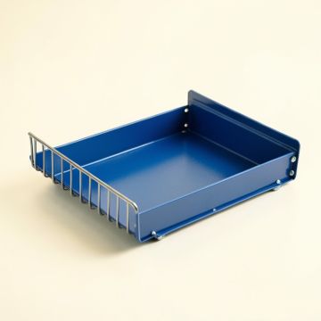 Linden Bend Empty Under-Desk Cable Tray - Blue (synthetic illustration; no displayed measurements)