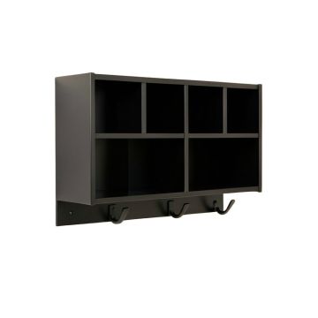 Dawn Branch Wall-Mounted Entryway Organizer Shelf - Black