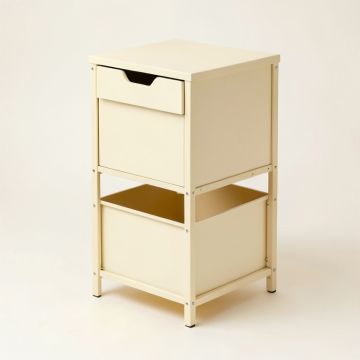 Harbor Brook Freestanding Pull-Out Hamper Cabinet - Ivory (synthetic illustration; no displayed measurements)