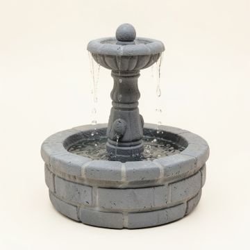 Resin Rainfall In Brick Design Medallion Fountain With Light (synthetic illustration; no displayed measurements)