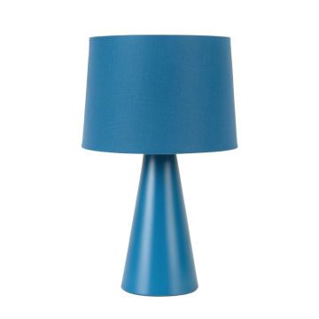 Spruce Crest Table Lamp With A Plain Fabric Shade - Blue