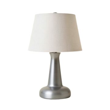 Ridge Dale Table Lamp With A Plain Fabric Shade - Gray