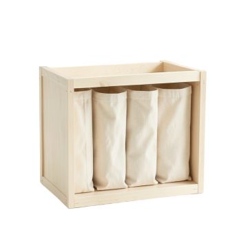 River Branch Laundry Sorting Station With Plain Removable Bags - Ivory