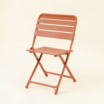 Linden Crest Folding Outdoor Chair - Terracotta (synthetic illustration; no displayed measurements)