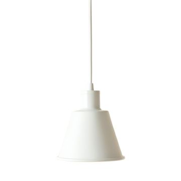 Stone Bend Pendant Light Suspended From One Plain Cable - White