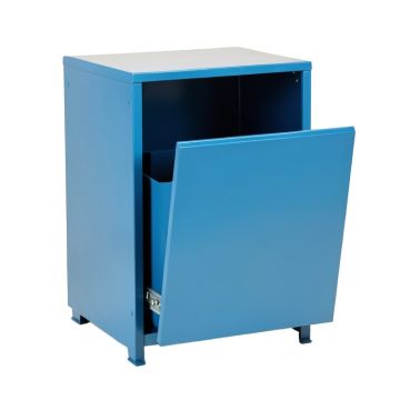 Oak Bluff Freestanding Pull-Out Hamper Cabinet - Blue