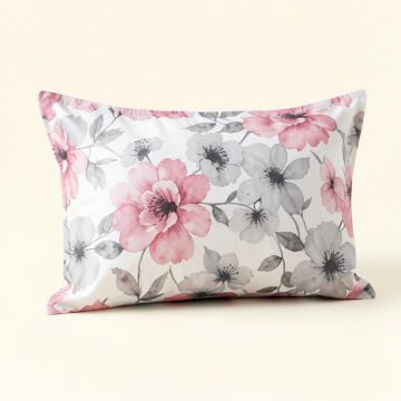 Watercolor Body Support Floral 100 % Cotton Pillowcase (synthetic illustration; no displayed measurements)