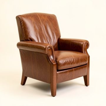 Jennifer 37 '' Wide Split Grain Leather Club Chair (synthetic illustration; no displayed measurements)