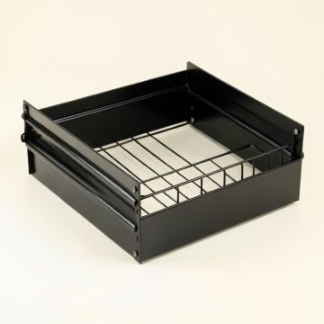 Dune Dell Empty Under-Desk Cable Tray - Black (synthetic illustration; no displayed measurements)