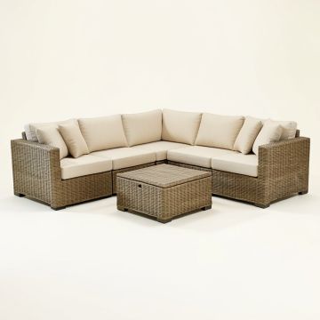 Outdoor Garden Patio Furniture 7-Piece Pe Rattan Wicker Sectional Cushioned Sofa Sets (synthetic illustration; no displayed measurements)