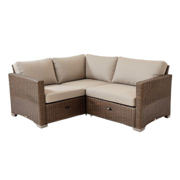 Kathy Ireland Homes & Gardens River Brook Single Ash Wicker Patio Sectional With Cushions