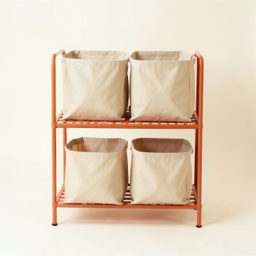 Heath Bend Laundry Sorting Station With Plain Removable Bags - Terracotta (synthetic illustration; no displayed measurements)