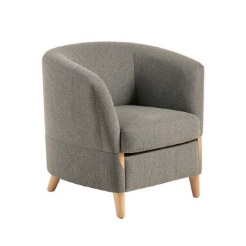 Grundy 42.9 '' Wide Polyester Swivel Barrel Chair (synthetic illustration; no displayed measurements)