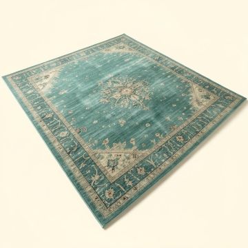Pranav Southwestern Teal Indoor / Outdoor Area Rug (synthetic illustration; no displayed measurements)
