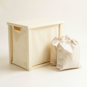 Cove Bridge Laundry Sorting Station With Plain Removable Bags - Cream (synthetic illustration; no displayed measurements)