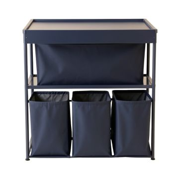 Ash Crossing Laundry Sorting Station With Plain Removable Bags - Navy