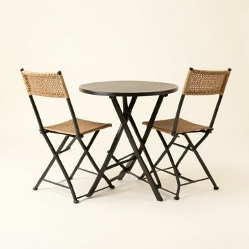 3 Pcs Outdoor Folding Bistro Table Chairs Set (synthetic illustration; no displayed measurements)