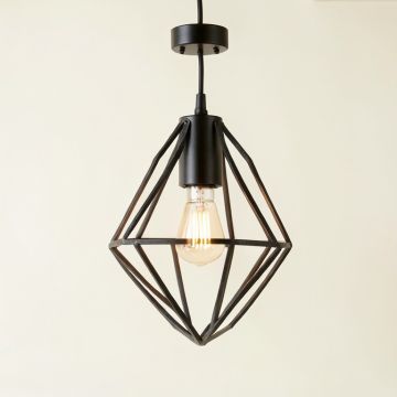 Maeve 1 - Light Unique / Statement Geometric Pendant With Wrought Iron Accents (synthetic illustration; no displayed measurements)