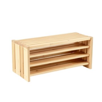 Slate Canyon Shoe Storage Bench - Beige