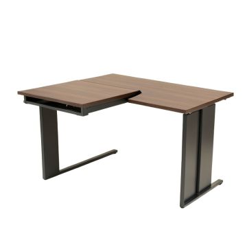 L-Shaped Desk With Monitor Stand Riser